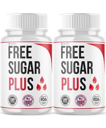(2 Pack) Free Sugar Plus Capsules Official FreeSugarPlus Blood Health Pills With All Natural Ingredients Free Sugar Plus Optimal Wellness Support with Premium Vitamins for Women & Men (120 Capsules)