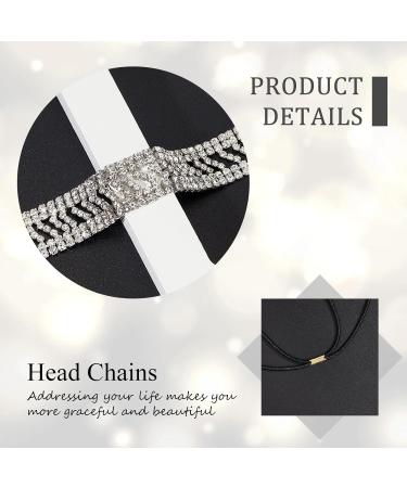 NICENEEDED Elastic Hair Jewelry Head Chain Rhinestones Forehead Headband Bohemian Crystal Hair Band Bridal Sparkly Silver Tiara Headpieces Hair Accessories for Wedding Party Prom Women Girls - Buy Online on GoSupps.com