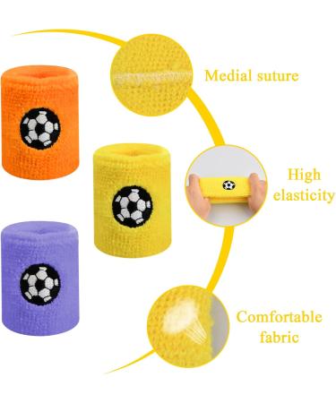 Colorful 6-Piece Children's Sports Bracelets - Football & Basketball Cotton Wrist Bands for Active Kids - Buy Online on GoSupps.com