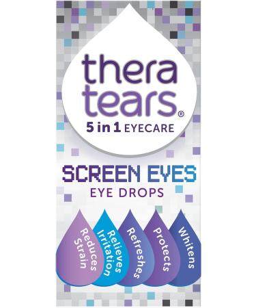 TheraTears Screen Eyes Eye Drops 10ml - Relieves, Refreshes, and Whitens Dry, Red, or Irritated Eyes - Contact Lens Friendly | 5-in-1 Eye Care - Buy Online on GoSupps.com