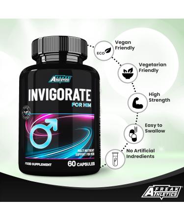 Freak Athletics Invigorate for Him Natural Libido Booster for Men - 60 Capsules - Buy Online on GoSupps.com