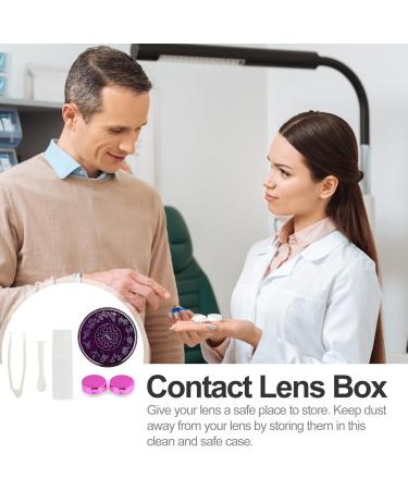 Exceart Quicksand Color Contact Lenses Case Kit - Fashionable Purple Lens Care Box with Tweezers & Storage Organizer - Buy Online on GoSupps.com