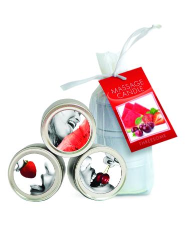Earthly Body Edible Massage Candle - 4 oz - 3-in-1 Formula Can Be Used as a Candle Oil & Moisturizer - Smooths & Nourishes Skin - Vegan Cruelty Free Threesome