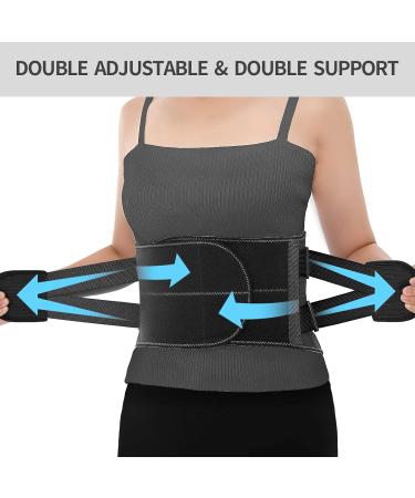 ABYON Lower Back Support Belt for Men and Women - Adjustable Waist Brace for Pain Relief, Herniated Disc, Sciatica, Scoliosis - L (43.3''-49.2'') Black - Buy Online on GoSupps.com