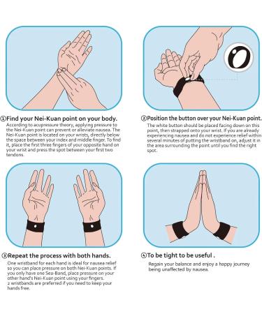 Travel Sickness Straps - Acupressure Bracelets for Nausea Relief | 2 Pairs in Pink - Natural Relief from Morning Nausea Dizziness & Anxiety - Buy Online on GoSupps.com