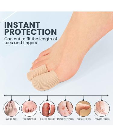 Kimihome 8 PCS Gel Toe Caps - Closed Toe Fabric Sleeve Protectors for Corns, Blisters, Calluses - Silicone Cushions for Toe Relief - Buy Online on GoSupps.com