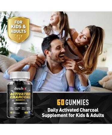 Activated Charcoal Gummies for Kids, 500mg Chewable Activated Charcoal Supplement for Gas Relief, Detox, Digestive and Oral Health, Vegan Blueberry Flavor, 60 Count - Buy Online on GoSupps.com