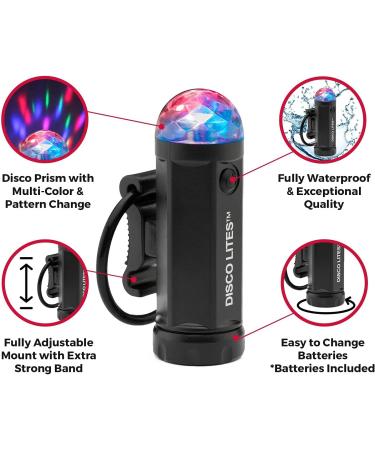 Activ Life Disco Lights Red/White/Blue Front Bicycle Lights for Men & Boys - Perfect Festival & Party Accessories for Night Rides - Buy Online on GoSupps.com