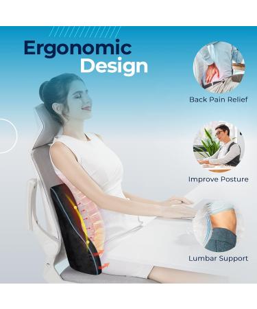 Comfier Massage Pillow for Back Pain Relief - 3 Massage Modes 2 Heat Levels Memory Foam Support for Home & Office - Buy Online on GoSupps.com