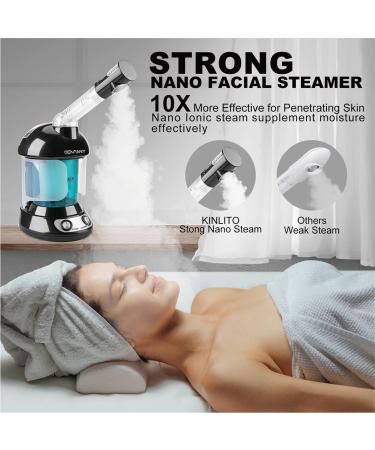 360 Rotatable Ozone Facial Steamer - 40 Min Steam Time - Unclogs Pores - Portable Personal Care - Black - Buy Online on GoSupps.com