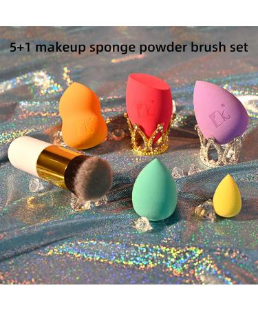 Dolovemk Makeup Sponge Set & Chubby Foundation Brush 5 PCs Latex-Free Beauty Application Tools - Buy Online on GoSupps.com