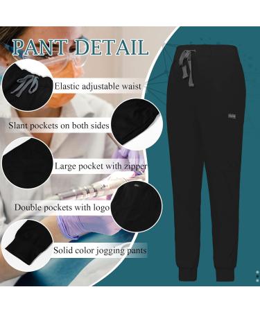 VIAOLI Women's Scrubs Set - Black Small, Clinical Modern Athletic Suit with 10 Pockets - Buy Online on GoSupps.com