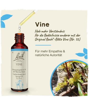 Original Bach Flower Drops No. 32 Vine - Reduce Dominance & Enhance Harmony | 20ml International Shipping - Buy Online on GoSupps.com