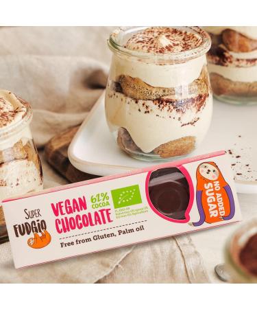  SUPER FUDGiO SUPER FUDGiO Organic Chocolate Bars | Organic & Sugar Free Sweets | Vegan - Gluten Free | Sugar Free Chocolate Snack | Coconut Chocolate - 9 Pack - Buy Online on GoSupps.com