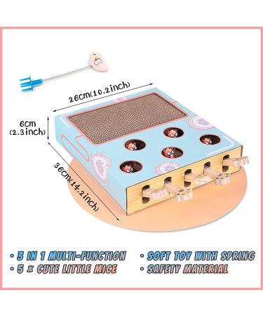 Cat Enrichment Toy: Whack-a-Mole + Scratching Pad + Cardboard Box for Interactive Fun and Boredom Relief - Buy Online on GoSupps.com