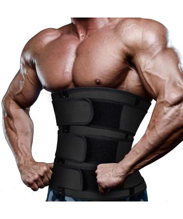 Hidyliu Men's Neoprene Waist Trainer Sauna Sweat Trimmer Cincher - Black, Medium - Buy Online on GoSupps.com