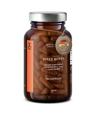 Vitex Berry - Chasteberry 4:1 Extract - Vitex Agnus Castus - PMS Support & Menopause Supplement for Women - Hormone Balance & Well-Being - 180 Capsules  6 Month Supply - Made in Germany