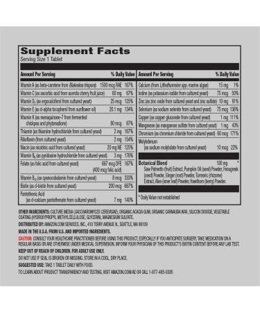 Amazon Elements Men 40+ One Daily Multivitamin - 65 Tablets - 2 Month Supply - Buy Online on GoSupps.com