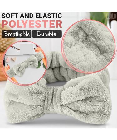 Bow Headbands for Women - 2 Pack Cute Makeup & Shower Hair Bands in Pink Gray - Ideal for Face Washing, Spa, Sports & Gym - Buy Online on GoSupps.com