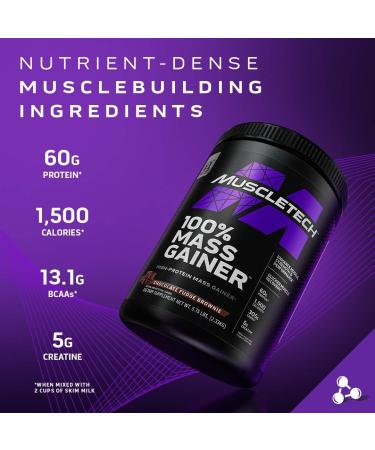 MuscleTech 100% Mass Gainer Protein Powder | Whey + Creatine | Vanilla Milkshake | 5.15 lb - Buy Online on GoSupps.com