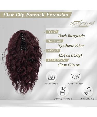 Buy BARSDAR Burgundy Hair Extensions | 30cm Curly Wavy Synthetic Hair Parts for Women - Multi-Layered Dark Burgundy Clip-In - Buy Online on GoSupps.com
