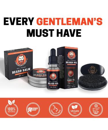 Beard Care Essentials for Men - Softening Conditioner Organic Oil Balm & Premium Comb in Sandalwood Scent - Buy Online on GoSupps.com