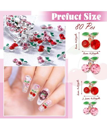 80 Pcs 3D Cherry Nail Charms | Nail Rhinestones, Gems, Glitter Studs | Nail Jewelry Making for Women & Girls | DIY Nail Decor (6x5.5mm, 8x8mm) - Buy Online on GoSupps.com