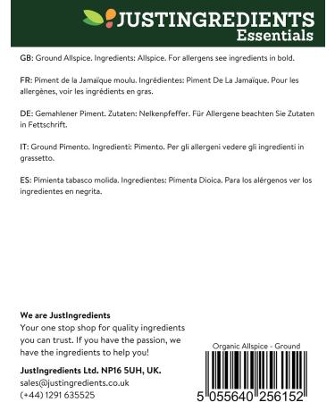 JustIngredients Essentials Organic Allspice Ground 500 g - Buy Online on GoSupps.com