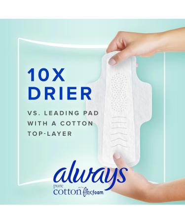 Always Pure Cotton With Flexfoam Pads For Women Size 1 Regular Absorbency With Wings 28 Count Size 1 28 Count - Buy Online on GoSupps.com