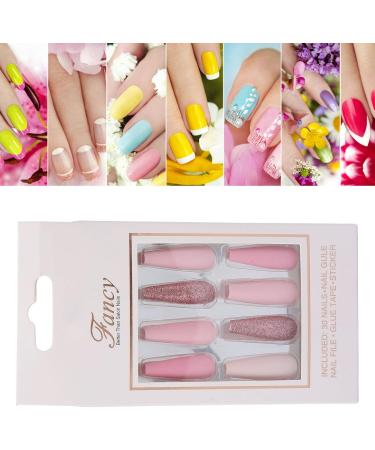 Long Wood Fake Nail Tips Glue Adhesive Fake Nail Sticker Elegant Nail File For Home Use 0070-6A - Buy Online on GoSupps.com