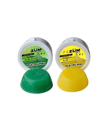 ZUMWax RUB ON Wax Ski/Snowboard/Nordic/Cross-Country Sample Pack - Universal (All Temps) and Warm Temps Rub On - Super-Fast!!! Environmentally Friendly & Non-Toxic! Perfect for Touring!