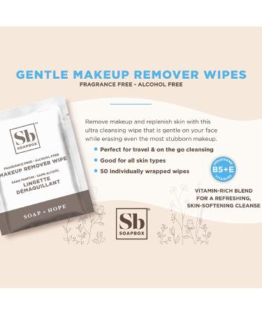 Soapbox Fragrance-Free Makeup Remover Wipes - Gentle Cleansing Pads for Eye Makeup, Dirt, and Oil - Alcohol-Free - 50 Count - Buy Online on GoSupps.com
