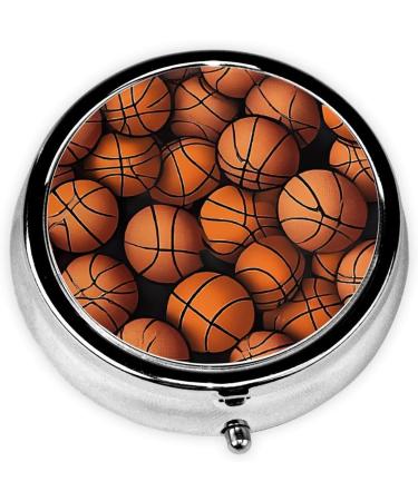 Basketball Orange Printed Mini Round Pill Box | 3 Compartment Travel Organizer | Portable Pill Case for Home & Office - Buy Online on GoSupps.com