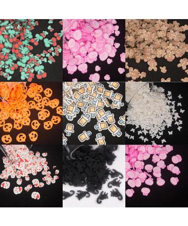 NIANTU1125 Halloween Cat Cherry Gingerbread Man Christmas Man Shape Polymer Clay Slices Colorful Sprinkles for Slimes Filling Gift (Color : 9 Small 30g) - Buy Online on GoSupps.com