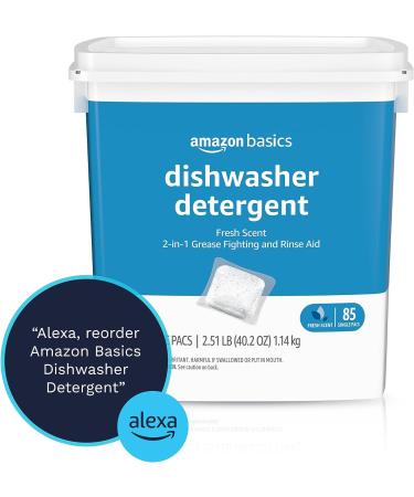 Amazon Basics Dishwasher Detergent Pacs 85 Count - Fresh Scent (Previously Solimo) - Buy Online on GoSupps.com