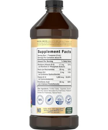 Carlyle Vitamin B Complex with B12 16 Fl Oz Liquid Supplement - Natural Berry Flavor | Vegetarian, Non-GMO & Gluten Free - Buy Online on GoSupps.com