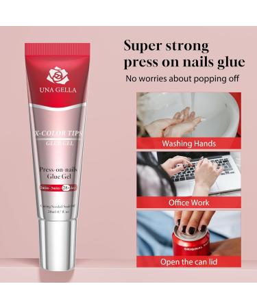 UNA GELLA Gel X Nail Glue - Super Bond UV Adhesive for Press On Nail Tips & Acrylic Extensions - 20ml Long Lasting Soft Glue for Nails - Strong Curing Needed - 1Pcs - Buy Online on GoSupps.com