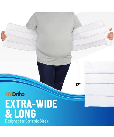 NYOrtho Bariatric Abdominal Binder - 12-Inch Wide Compression Wrap for Plus-Size Men and Women - Post-Surgery Stomach Garment for Hernia, C-Section, Natural Birth - 4 Panel Design - 12 High - 45-60 Inch - Buy Online on GoSupps.com