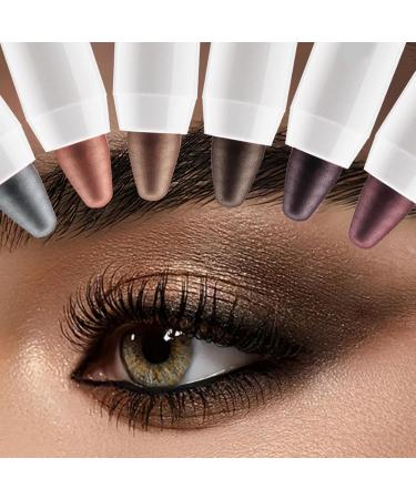  Yabauuop Cream Eyeshadow Stick Eyeshadow Pencil | Shimmer Eyeshadow Stick 6 Colors Shimmer Highlighter with Long Spicy Long Spices Glitter - Buy Online on GoSupps.com