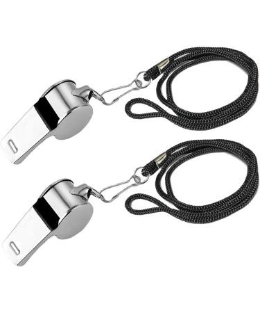 Shubeeieumi Stainless Steel Whistle Set - 2 Loud Sport Pipes with Lanyard for Dog Training & School Sports - Buy Online on GoSupps.com