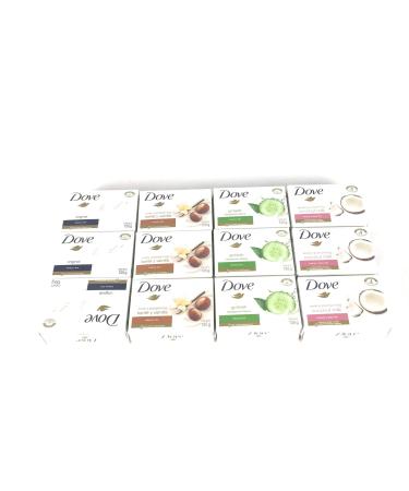 Dove Bar Soap Variety Pack 12 135g Go Fresh Shea Butter Coconut Milk & white