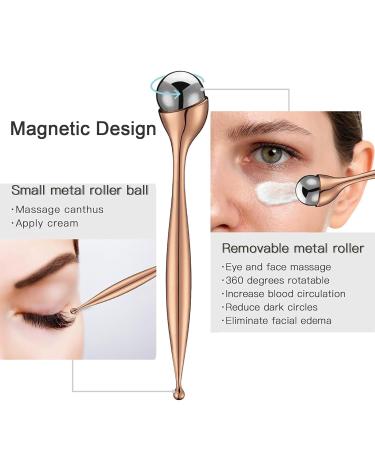Metal Eye Cream Roller Wand - Facial Massager Tool for Puffiness Wrinkles & Firmness | Reduce Eye Signs & Lift Skin - Buy Online on GoSupps.com