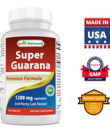 Best Naturals Guarana 1200 mg 180 Tablets (180 Count (Pack of 3)) - Buy Online on GoSupps.com