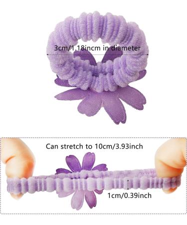50 PCS Cute Flower Baby Hair Ties for Girls | Soft Seamless Cotton Elastic Hair Ties for Toddlers and Infants - Buy Online on GoSupps.com