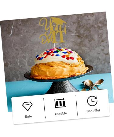 CHILDWEET 10pcs 2021 Graduation Cake Arrangement Trencher Cake Toppers 2021 Graduation Photo Booth Props Dessert Picks High Grad Paper Cups Party Cake Topper Food Insert Card Golden 13x13.5cm - Buy Online on GoSupps.com