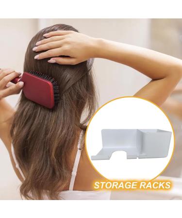 Hair Dryer Organizer | Adhesive Hair Dryer Hanger Blow Dryer Holder | Mark Hair Styling Care Tool Organizer with 3 Compartment and Plug Hook for Wall Second Generation Hair Dryer Rack White - Buy Online on GoSupps.com