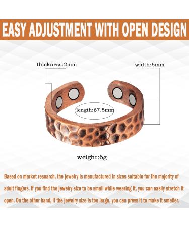 3500 Gauss Arthritis Copper Ring with 4 Strong Magnets - Effective Relief for Arthritis & Finger Pain | Magnetic Field Therapy for Rheumatism & Lymphatic Drainage - Buy Online on GoSupps.com