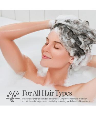 Silk Therapy Hair Shampoo & Conditioner Set - 16 fl oz | Boost Shine Smoothness & Moisture for Dry Weak Hair | International Shipping Available - Buy Online on GoSupps.com