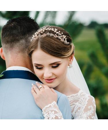 Beavorty Bridal Headpiece Bridal Headband Women Fake Pearl Leaf Headpiece Wedding Party Headpiece - Buy Online on GoSupps.com