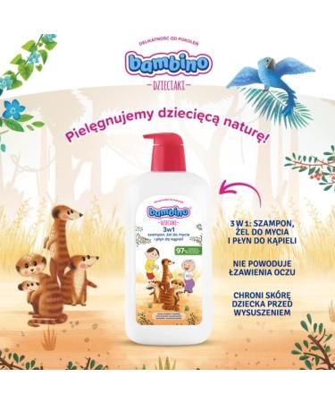 Beiersdorf AG Bambino Children 3in1 shampoo shower gel & bath Meerkat 1000 ml - Buy Online on GoSupps.com